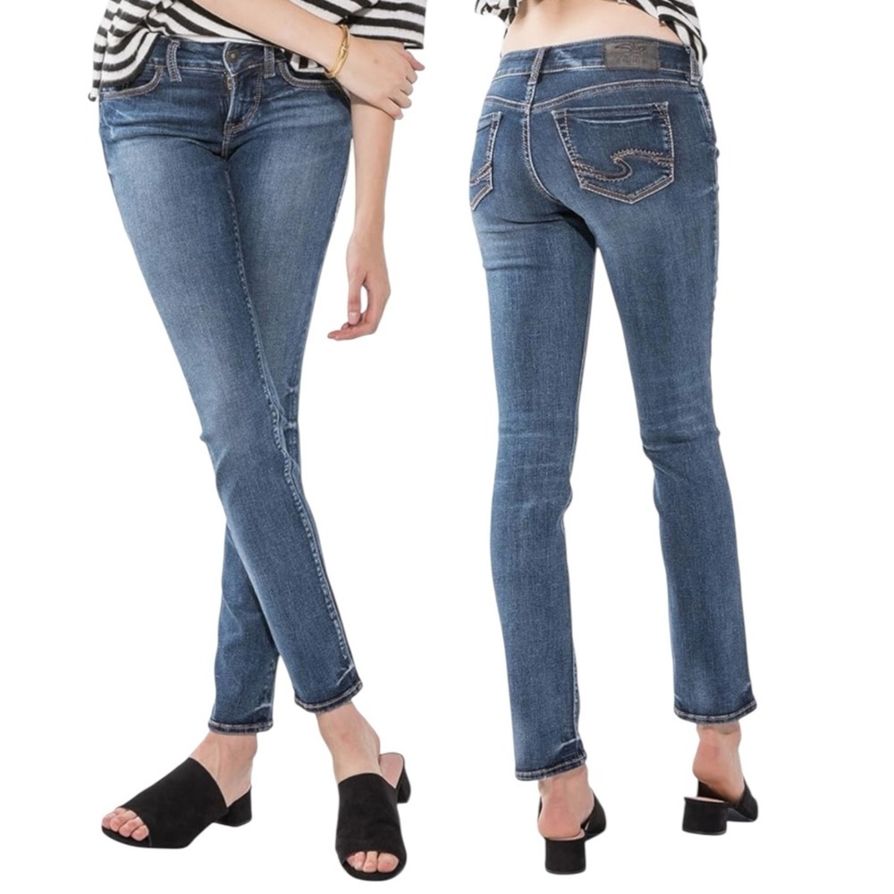 Silver Jeans Co Suki Straight Jeans W28 L32 Mid Rise Curvy Fit